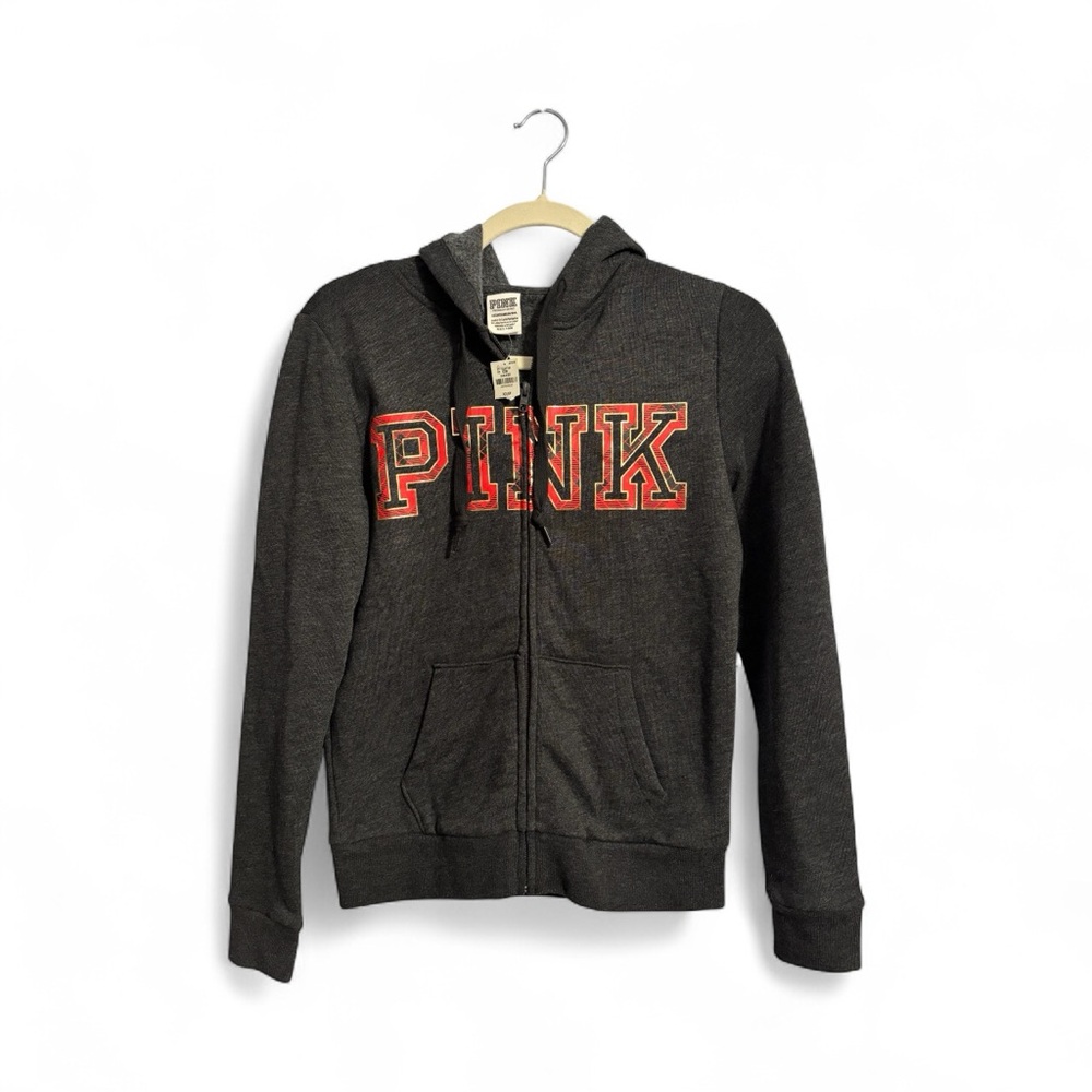 Victoria's Secret Charcoal Hoodie with Red Logo size XS NWT